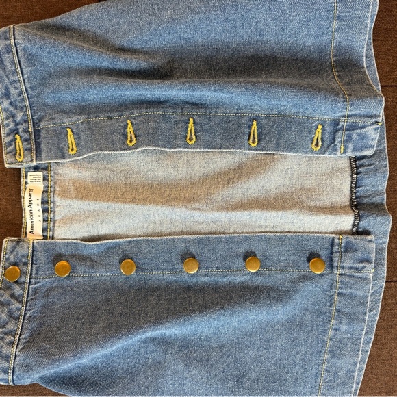 American Apparel Denim A-line Button-Front Skirt - Picture 7 of 10